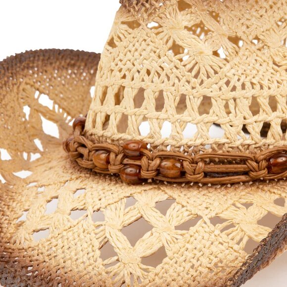 2188 Straw Cowboy Hat For Women And Men With Shape-it Brim, Western